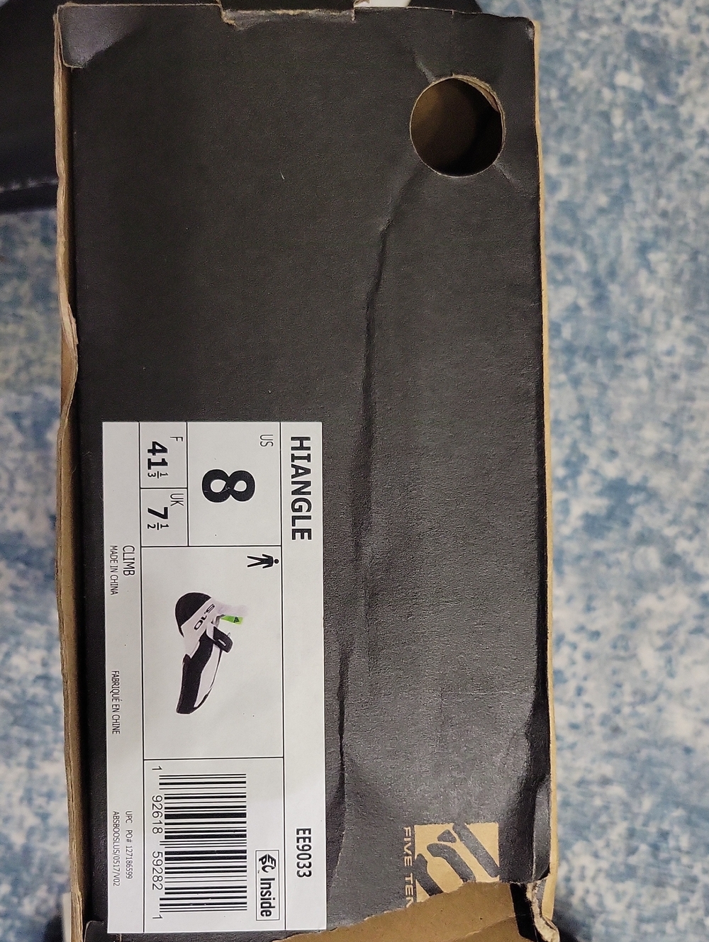 Adidas Hiangle Climbing Shoe - Black, White, Green (LEFT SHOE HAS A SCUFF)
